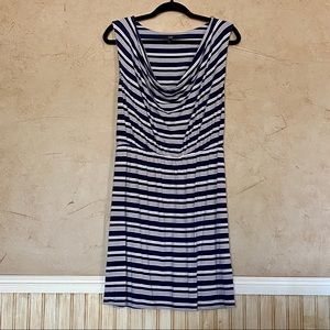 Tart Large Blue, White, & Tan striped Dress